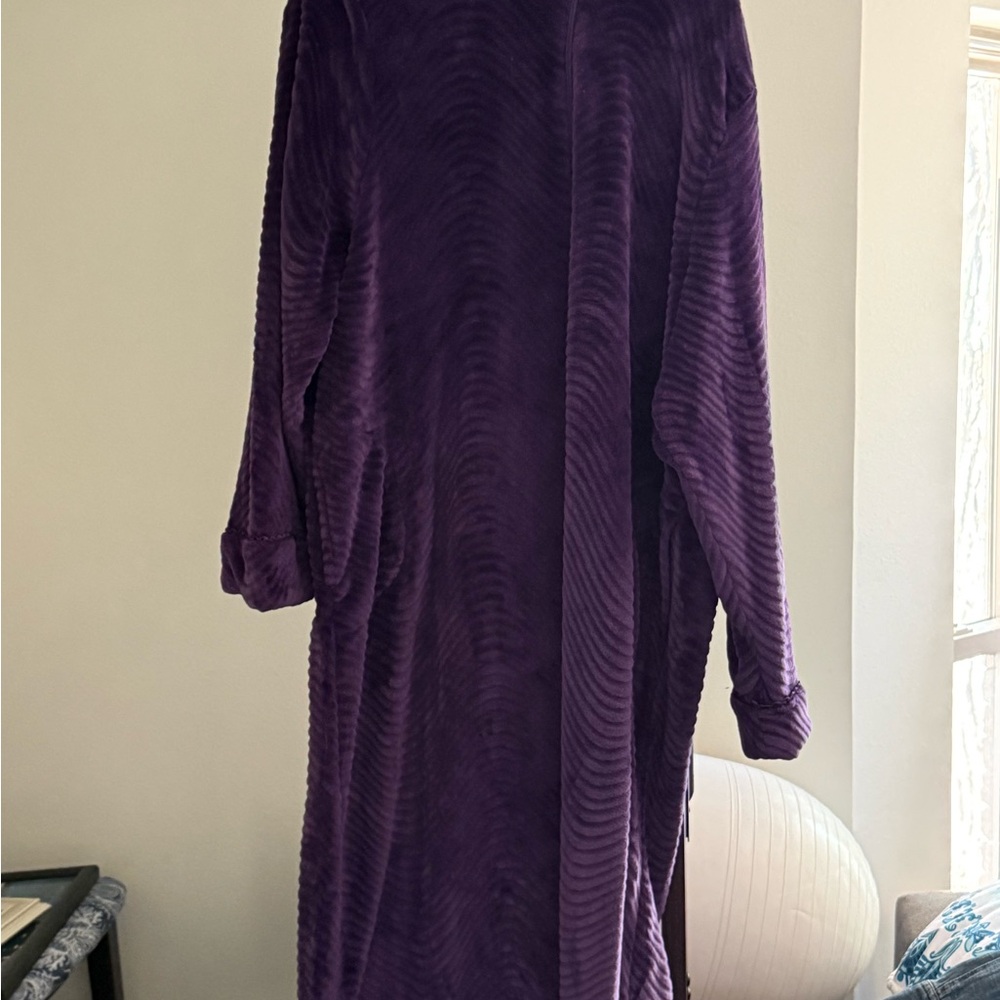 Stan Herman Purple Plush Zip-Up Women's Robe - Tall 2x